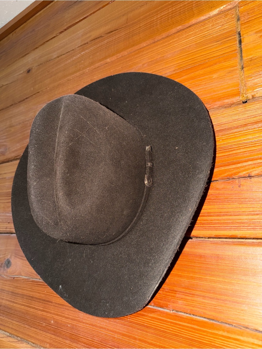 RODEO KING Men's Jet Black Felt Western Cowboy Hat *worn twice* *7 3/4 size*